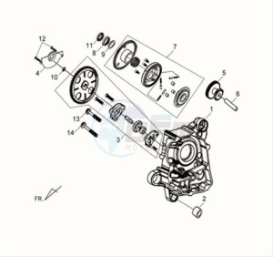 FIDDLE II 125S drawing CRANKCASE RIGHT / OILPUMP