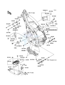 KLX450R KLX450ACF EU drawing Frame Fittings