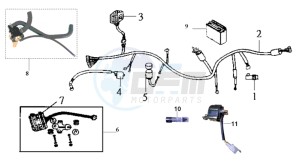 WOLF 125 drawing WIRING HARNASS - CDI UNIT - BATTERY