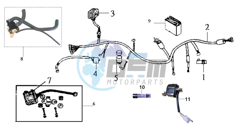 WIRING HARNASS - CDI UNIT - BATTERY