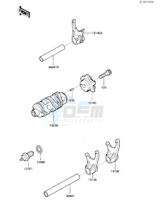 KL 250 D [KLR250] (D4-D6) [KLR250] drawing GEAR CHANGE DRUM_SHIFT FORK-- S- -