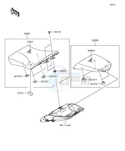 Z1000SX_ABS ZX1000MFF FR GB XX (EU ME A(FRICA) drawing Seat