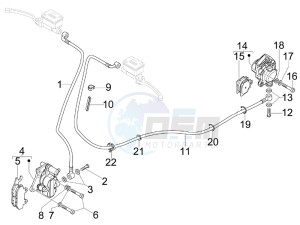 GTS 250 ie China drawing Brakes pipes - Calipers