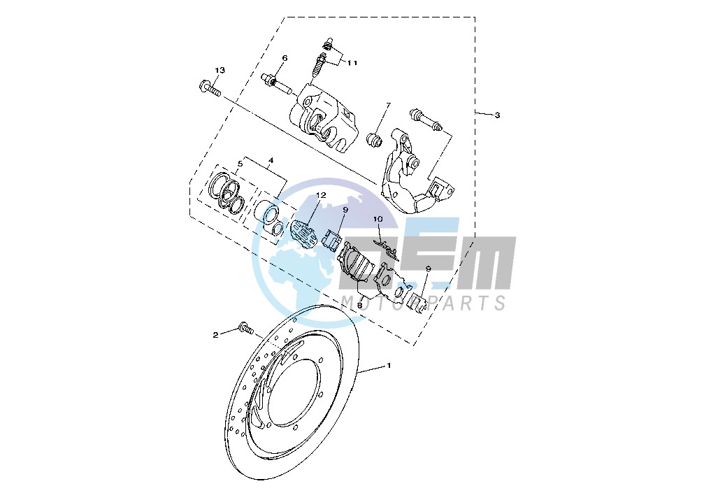 FRONT BRAKE CALIPER MY01-02