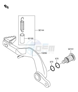 RM100 (E21) drawing BRAKE PEDAL