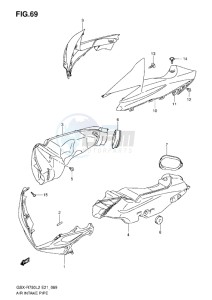 GSX-R750 drawing AIR INTAKE PIPE L2