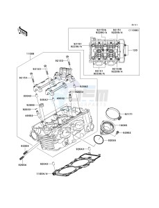 ER 650 A [ER-6N (EUROPEAN] (A6S-A8F) A7F drawing CYLINDER HEAD