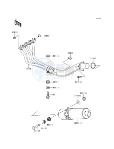 ZX 600 F [NINJA ZX-6R] (F1-F3) [NINJA ZX-6R] drawing MUFFLER-- S- -