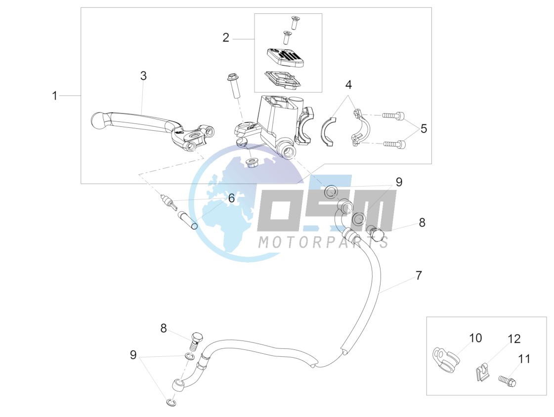 Front master brake cilinder