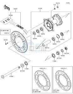 KX450F KX450HJF EU drawing Rear Hub