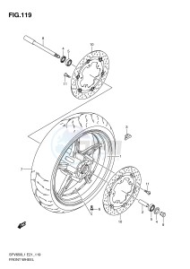 SFV650 (E21) Gladius drawing FRONT WHEEL (SFV650UL1 E21)