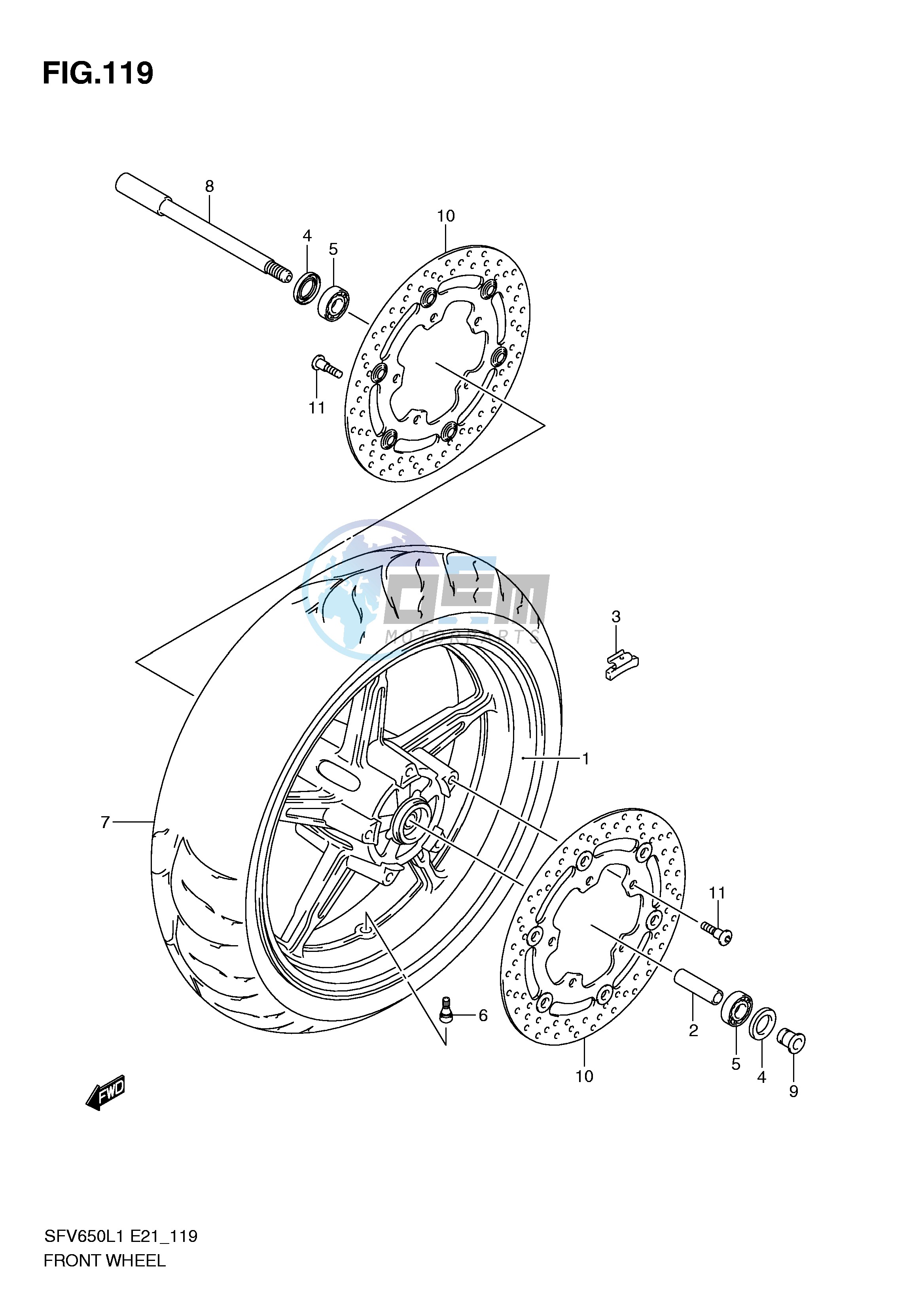 FRONT WHEEL (SFV650UL1 E21)