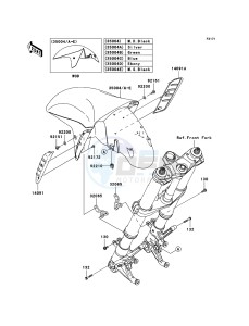 ZZR1400_ABS ZX1400DBF FR GB XX (EU ME A(FRICA) drawing Front Fender(s)