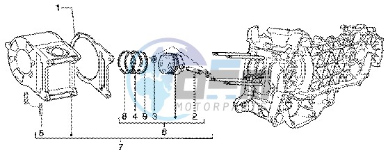 Cylinder-piston-wrist pin assy