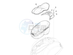 GTS SUPER- SUPER SPORT 150 4T 3V IE ABS E3-E4 (APAC) drawing Helmet housing - Undersaddle