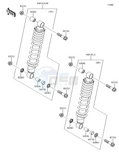 BRUTE FORCE 750 4x4i EPS KVF750GHF EU drawing Shock Absorber(s)