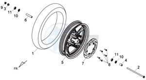 WOLF 125 EFI drawing FRONT WHEEL / BRAKE DISC