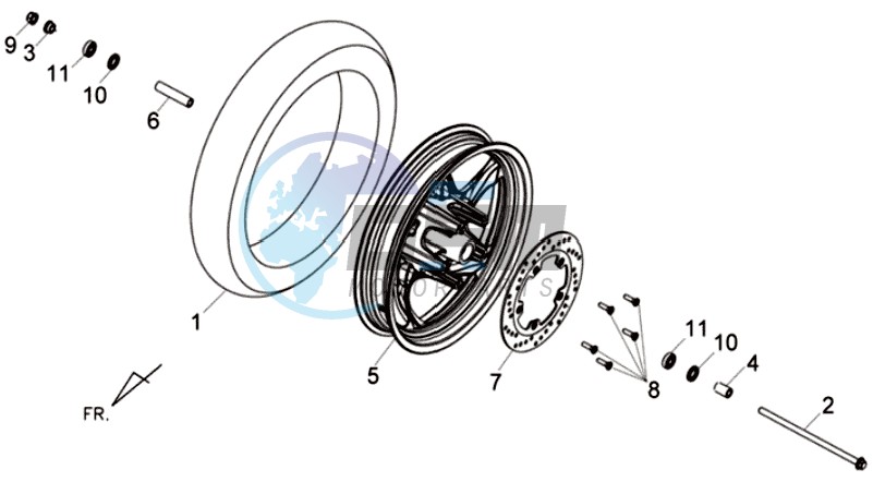 FRONT WHEEL / BRAKE DISC