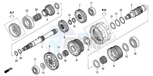 TRX650FA drawing TRANSMISSION