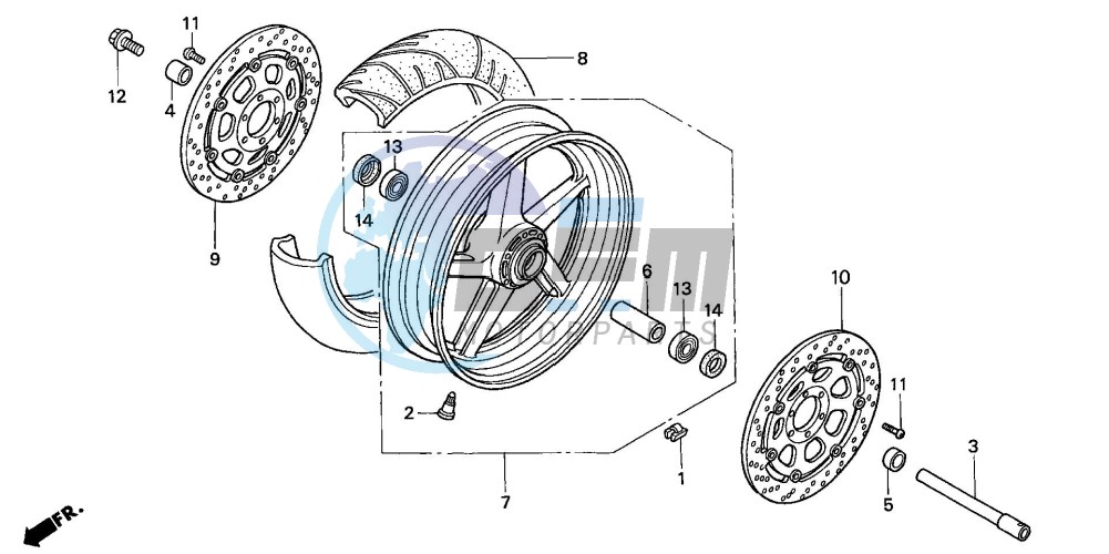 FRONT WHEEL (VTR1000SP2/3 /4/5/6)