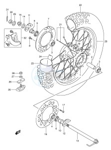 DR350 (E1) drawing REAR WHEEL (MODEL R S T)