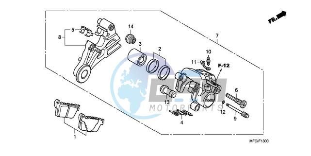 REAR BRAKE CALIPER (CB600F/F3)