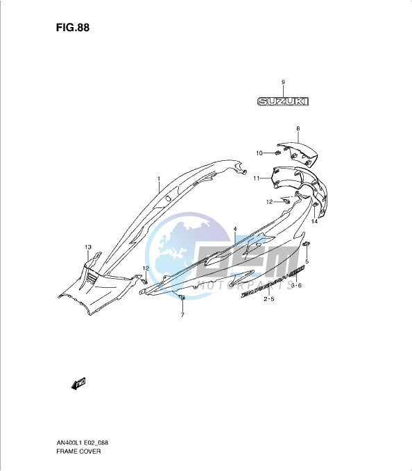 FRAME COVER (AN400AL1 E24)