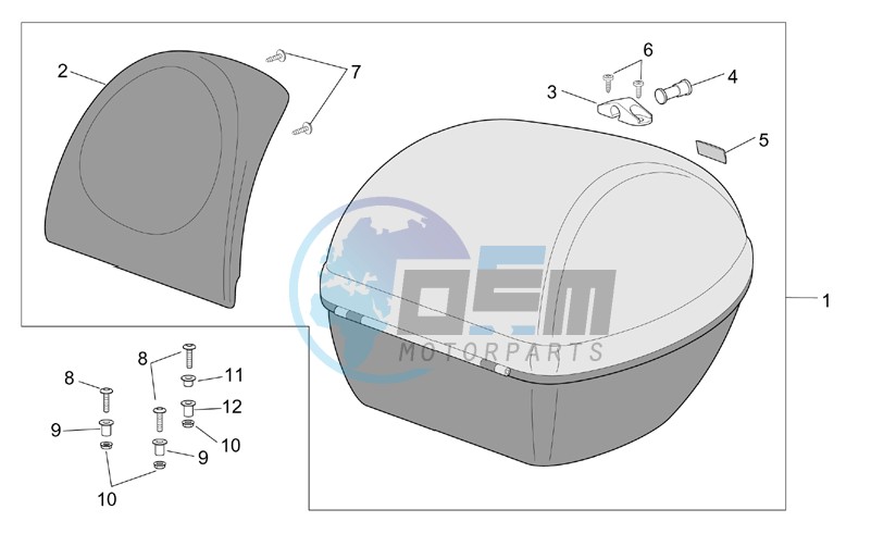 Top box with seat cushion