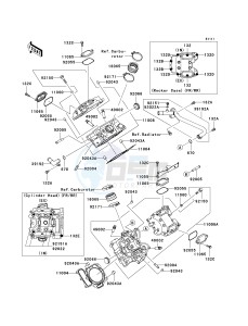 KRF 750 A [TERYX 750 4X4] (A8F) A8F drawing CYLINDER HEAD