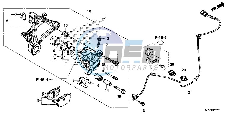 REAR BRAKE CALIPER (CB1100NA/NAD)