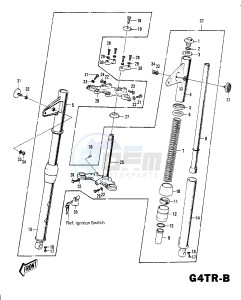 G4 TR (D-E) 100 drawing FRONT FORK G4TR-B -- 70-73- -