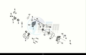 NH-T 200I (MG20BW-EU) (E5) (M1) drawing WATER PUMP - THERMOSTAT