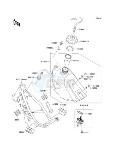 KX 100 A [KX100 MONSTER ENERGY] (A6F - A9FA) D9FA drawing FUEL TANK