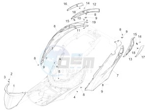 Liberty 150 iGet 4T 3V ie ABS (EMEA) drawing Side cover - Spoiler