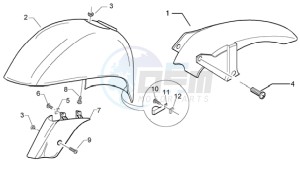 Granturismo 125 L drawing Front and rear mudguard