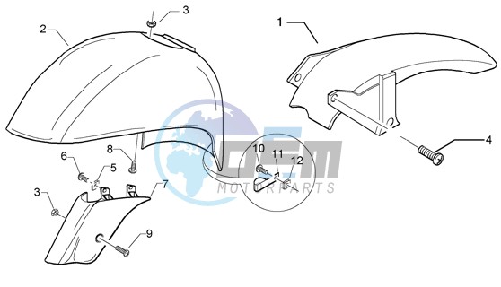 Front and rear mudguard