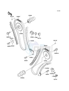 VN800 CLASSIC VN800-B10P GB XX (EU ME A(FRICA) drawing Camshaft(s)/Tensioner