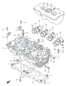 GSX750F (E2) drawing CYLINDER HEAD