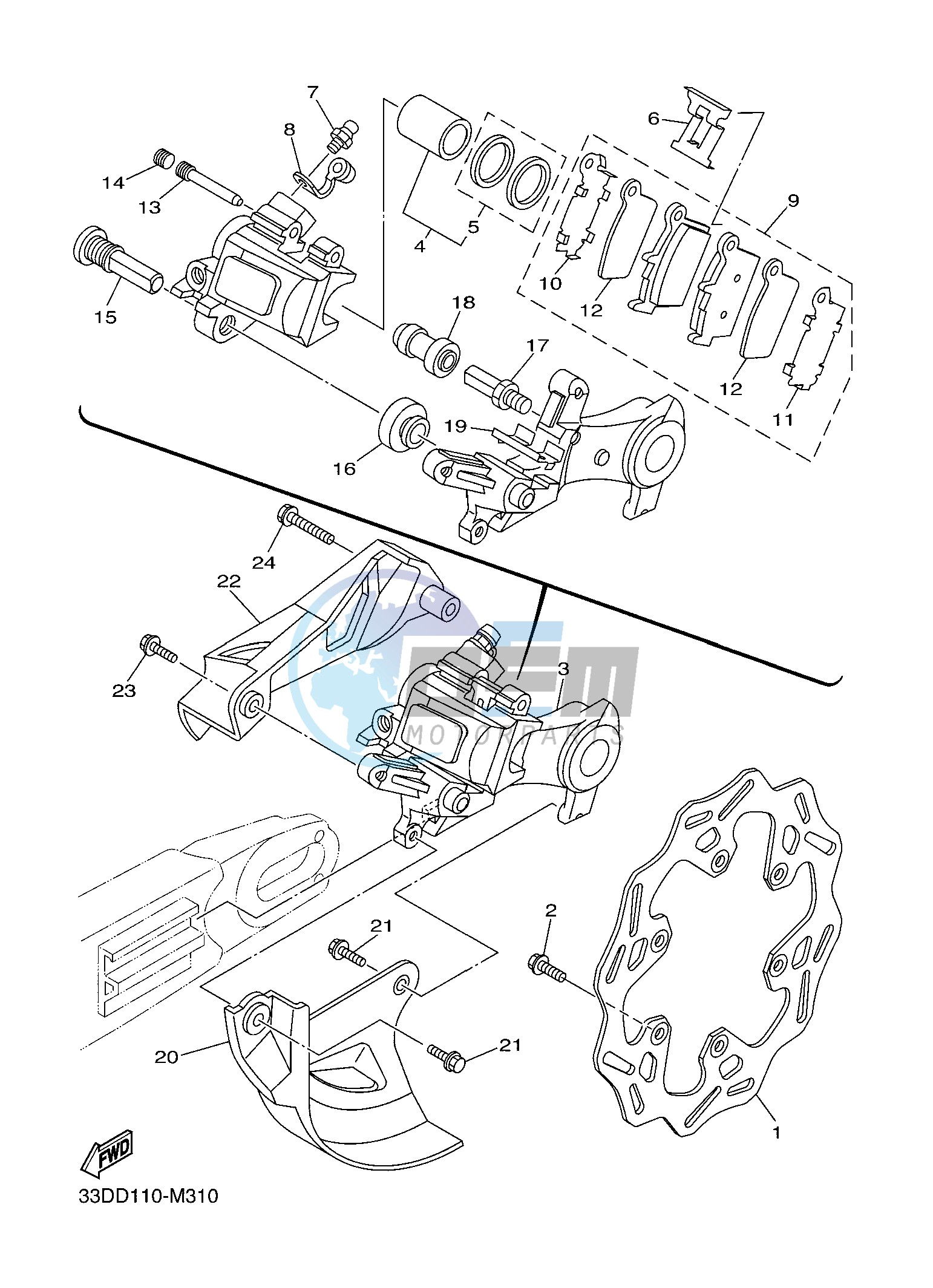 REAR BRAKE CALIPER