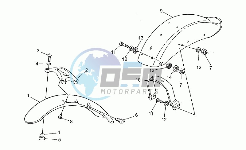 Front/rear mudguard