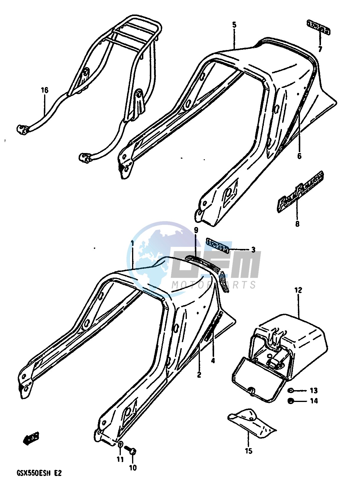 SEAT TAIL COVER (GSX550EFF EFG)