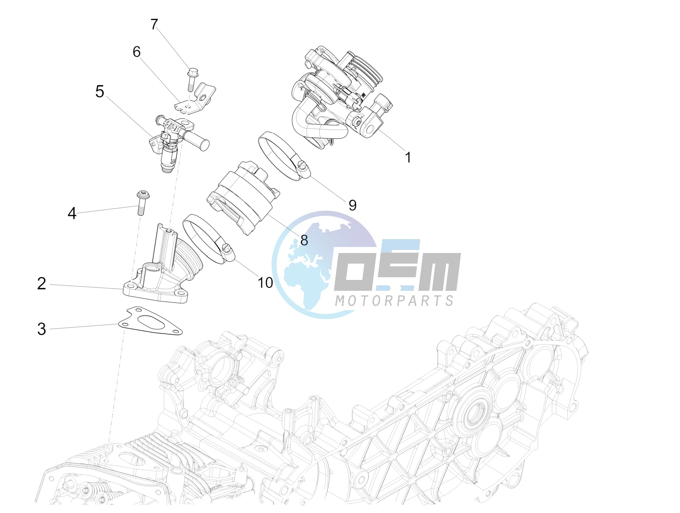 Throttle body - Injector - Union pipe