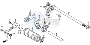 CM125C drawing GEARSHIFT FORK/ GEARSHIFT DRUM