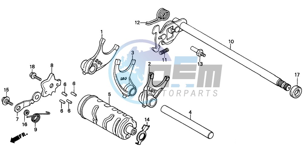 GEARSHIFT FORK/ GEARSHIFT DRUM