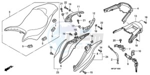 CB600F3A Europe Direct - (ED / ST) drawing SEAT/REAR COWL