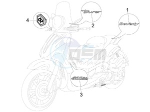 Beverly 400 ie Tourer e3 drawing Plates - Emblems