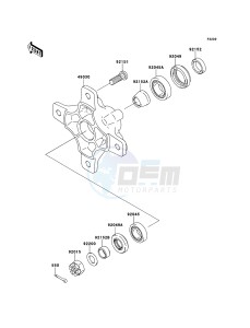 KFX700 KSV700A7F EU drawing Front Hub