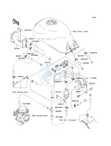 ZX 1100 E [GPZ 1100] (E1-E3) [GPZ 1100] drawing FUEL EVAPORATIVE SYSTEM