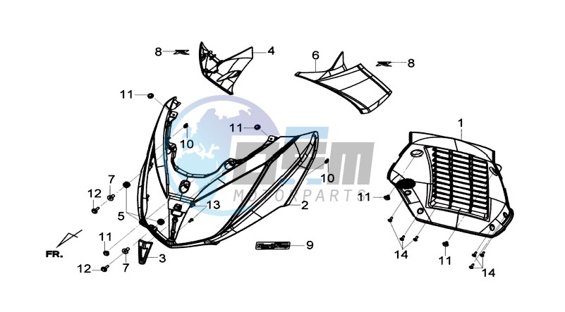 FR PLATE / INDICATORS / INNER LEG SHIELD