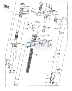 KZ 400 C (C1) drawing FRONT FORK